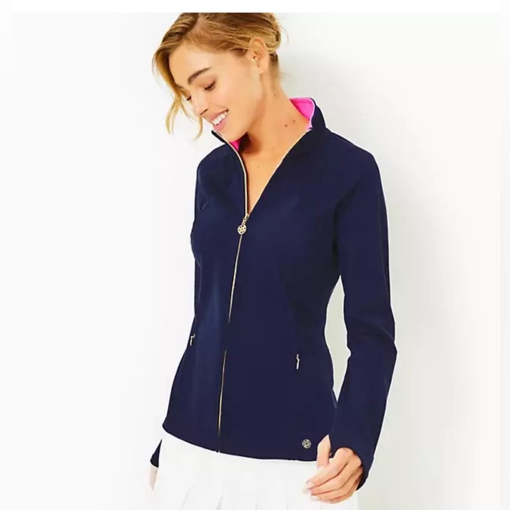 Lilly Pulitzer Medium Tennison Jacket UPF 50+ True Navy